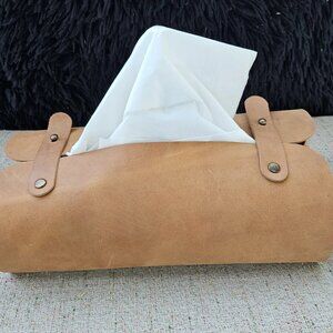 Handmade Tissue Box Tan Genuine Leather Tissue Leather Box for Facial Tissue New